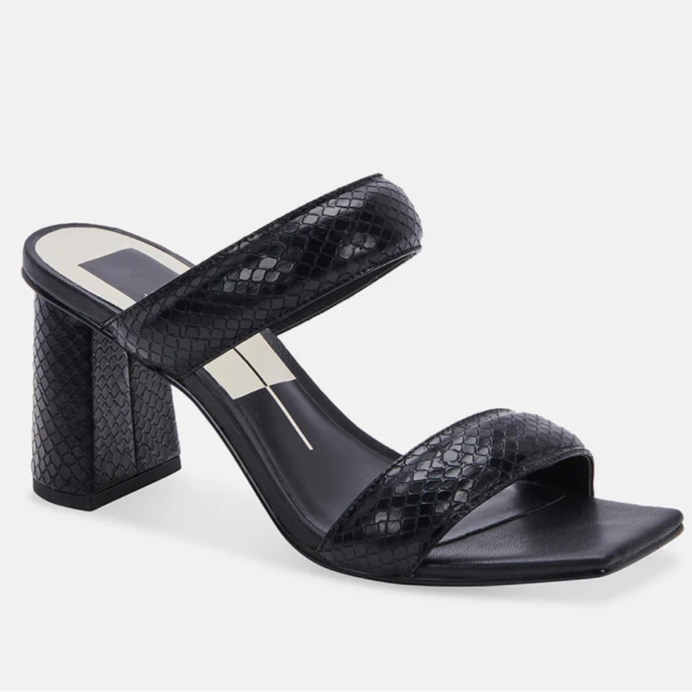 NWT Dolce Vita Black Embossed Stella Heels Size 7.5 Wide Never worn